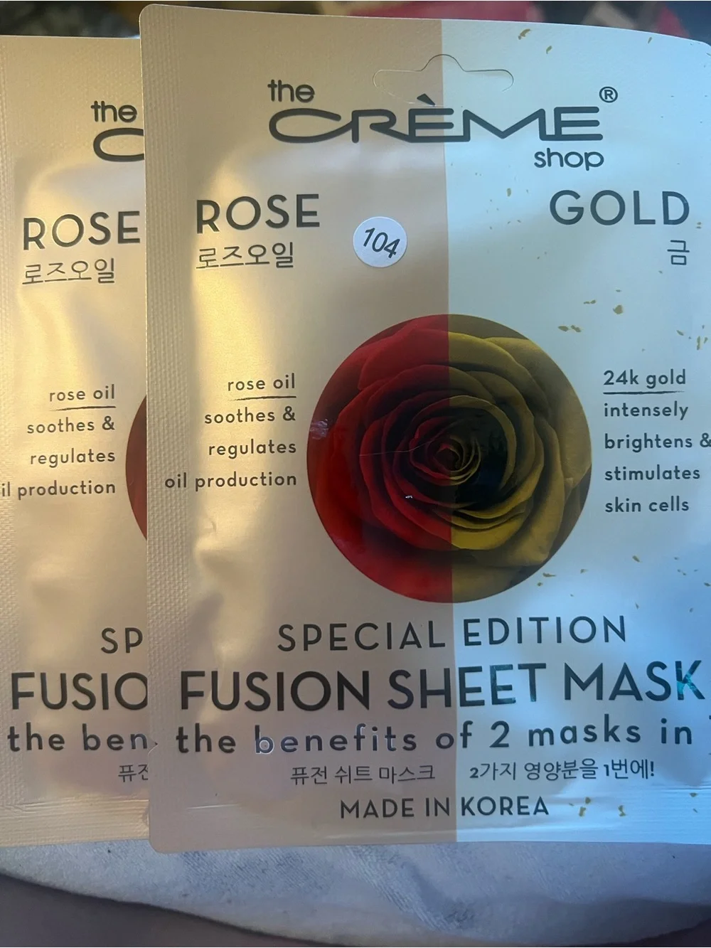 The Crème Shop Rose & Gold Fusion Sheet Mask - Rose/Gold